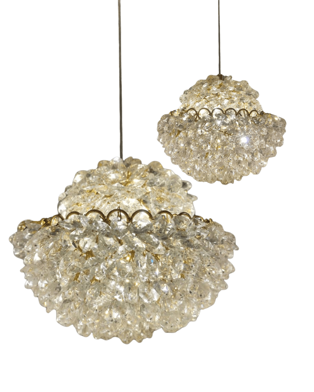 2 Pendentes de Cristal Lavabo ou Cabeceira 7W 3000k