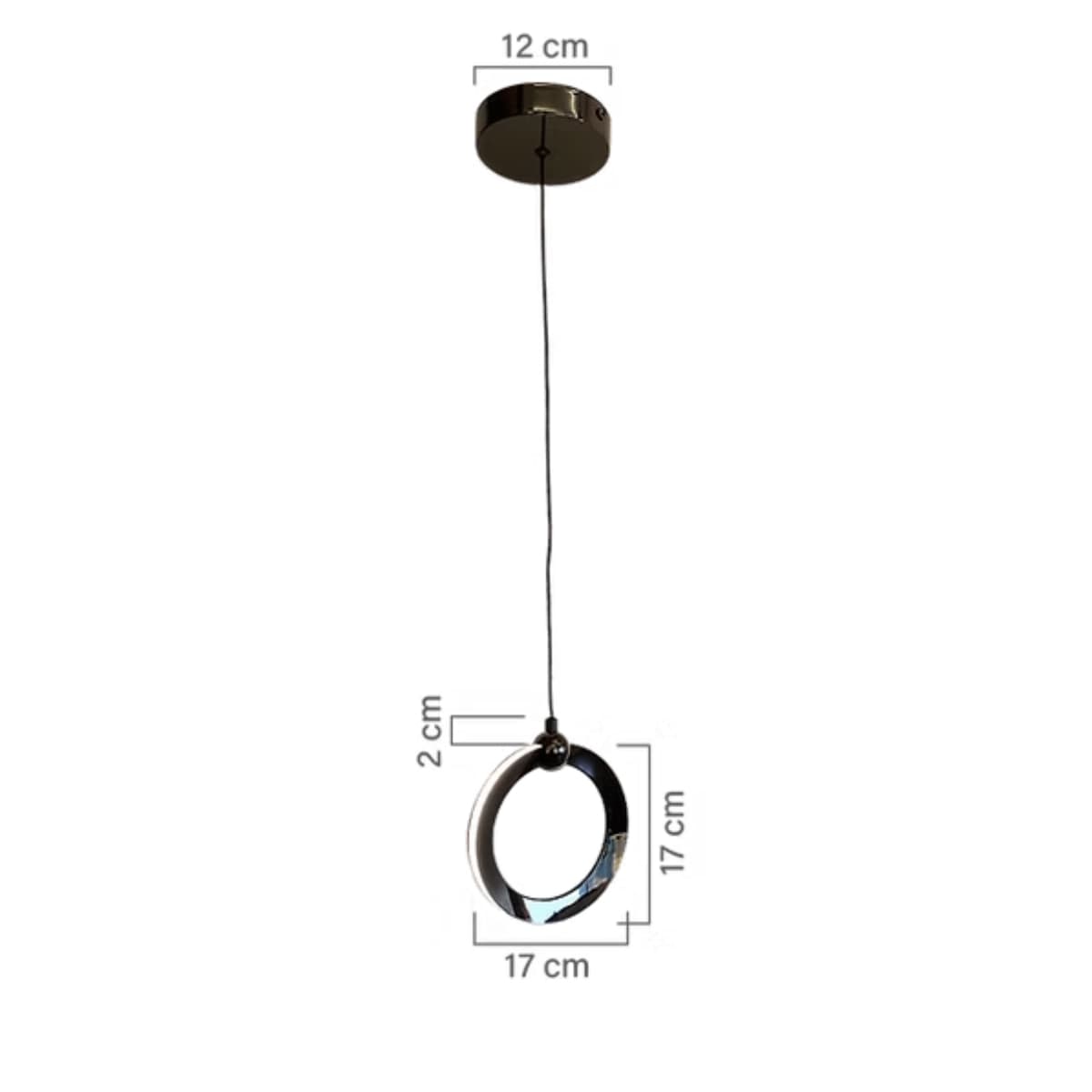 PENDENTE MERCURIO 9W PRETO-GMH TRADE
