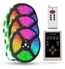 Kit 3 Fitas LED 3D RGB 5m 133 Efeitos Com Central e Controladora 12V