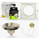 Kit Spot Embutir Para AR111 + Lâmpada AR111 LED 12W 4000K Bivolt - Branco