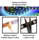 Kit 5m Fita LED RGB 4D 348 Efeitos + Fonte 20A Para Som Automotivo 12V