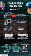 Kit 3 Fitas LED 3D RGB 5m 133 Efeitos Com Central e Controladora 12V