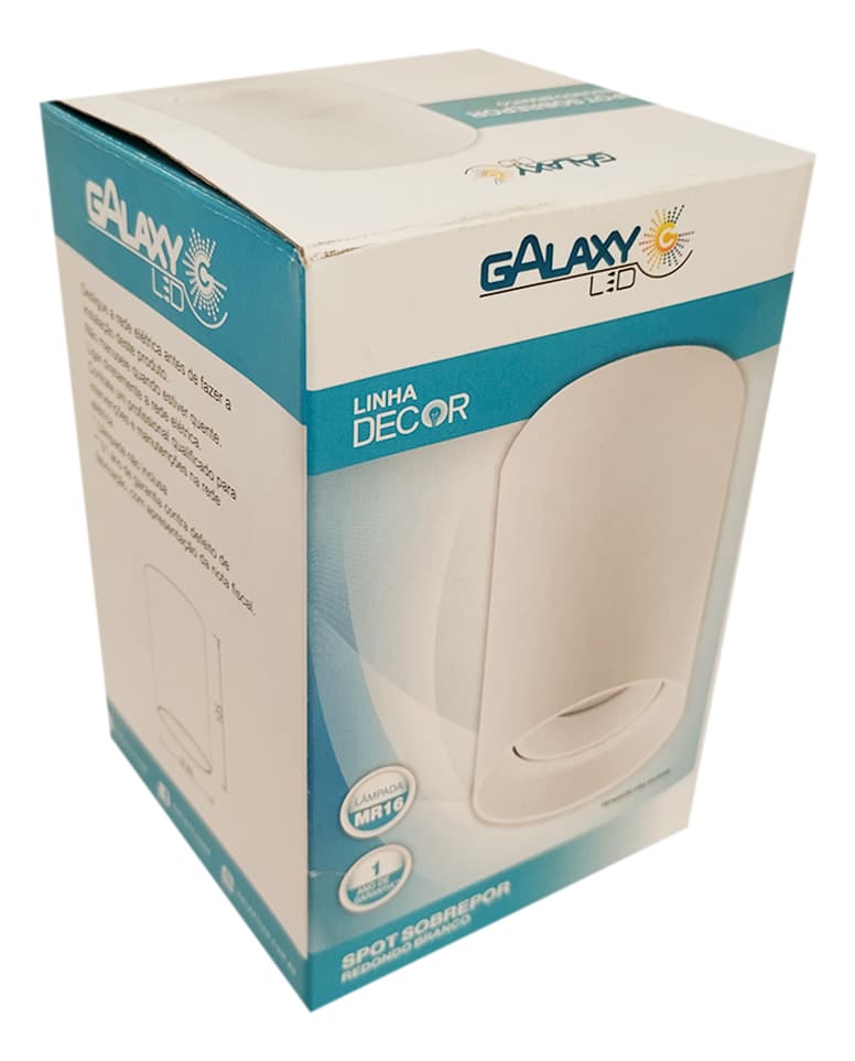 Spot Sobrepor Redondo Para Dicroica MR16 GU10 Bivolt - Galaxy LED Branco
