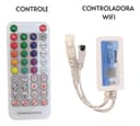 Kit 10m Fita LED RGB 4D + Controladora WiFi + Fonte Para Som Automotivo