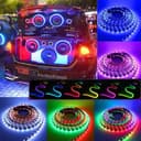 Kit 5m Fita LED RGB 4D 348 Efeitos + Fonte 20A Para Som Automotivo 12V