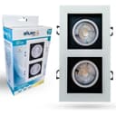 Spot Duplo Embutir LED 10W Recuado Fundo Preto 3000K - Galaxyled Branco