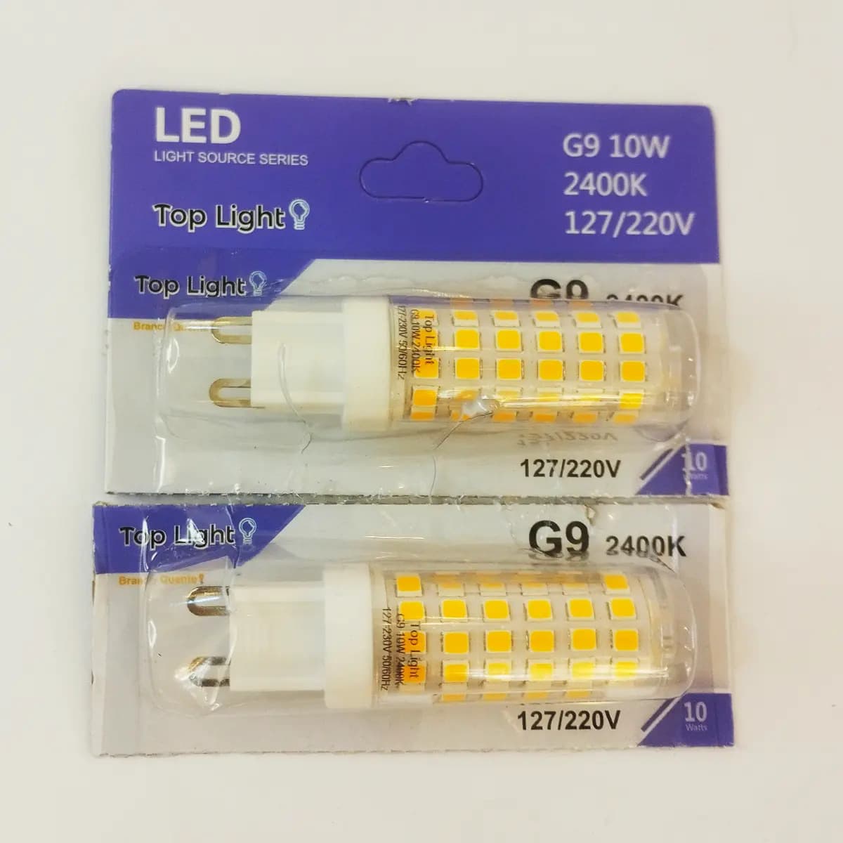 Kit 2 Lâmpadas LED G9 Halopin 10W 2400K Bivolt - Top Light