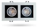Spot Duplo Embutir LED 10W Recuado Fundo Preto 3000K - Galaxyled Branco