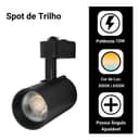 Kit Trilho Eletrificado 1m Preto + 2 Spots LED 10W 3000K Bivolt - Quente/Frio