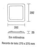 Painel LED Play Embutir Quadrado 24W 6500K Bivolt - Blumenau Branco