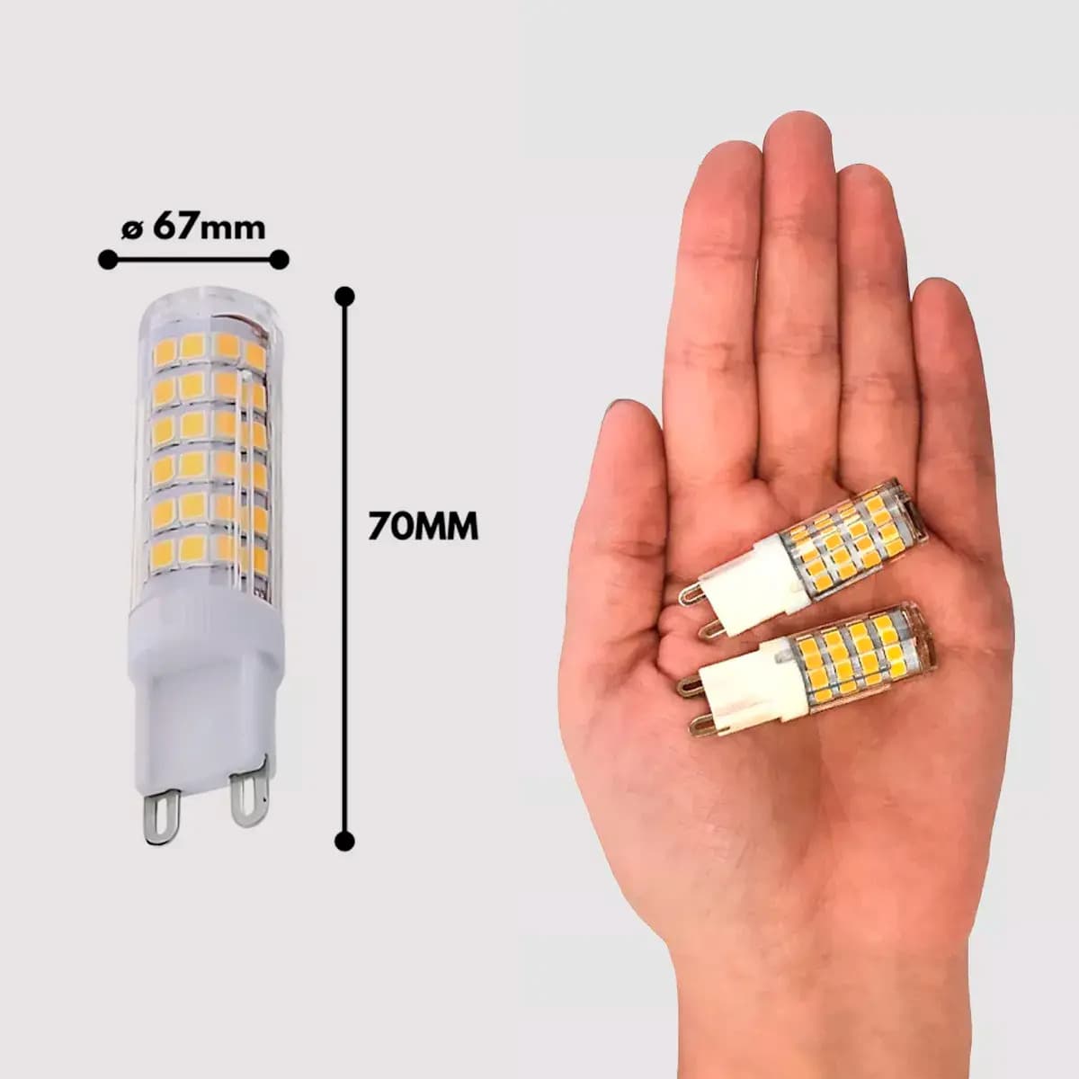 Kit 2 Lâmpadas LED G9 Halopin 10W 2400K Bivolt - Top Light