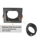 Kit 10 Spots De Embutir Rec MR11 Preto + Lâmpada MR11