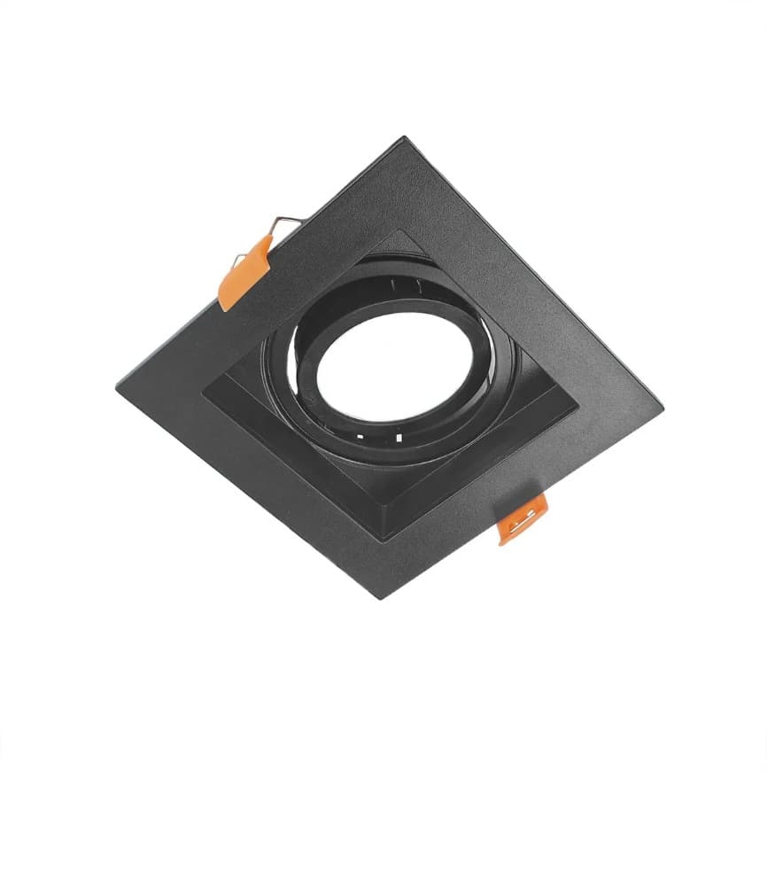 Kit 10 Spots De Embutir Rec MR11 Preto + Lâmpada MR11