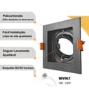 Kit 5 Spots Embutir Recuado Preto + Lâmpadas MR11