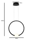 Pendente Ø33 cm Preto Led 20w 4000k - Nitrolux