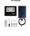 Kit 3 Refletor Solar Led 200W 6000K + Placa E Controle