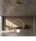 Pendente Ø43 cm Dourado Led 30W 4000k - Nitrolux