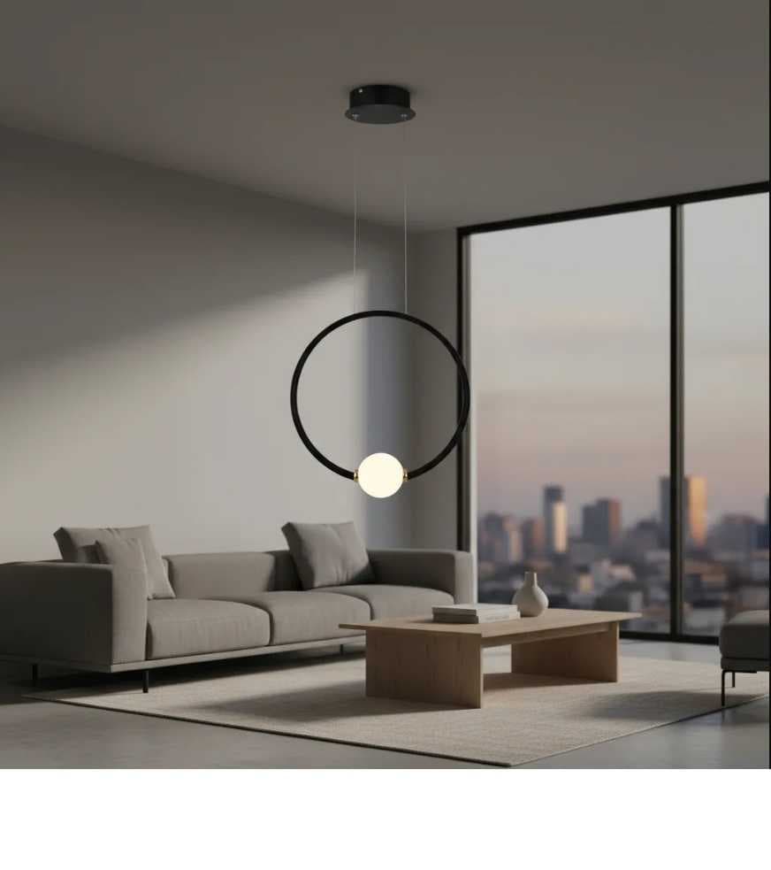 LPL-002P - PENDNETE Ø43cm  PRETO LED 30W 4000k - NITROLUX