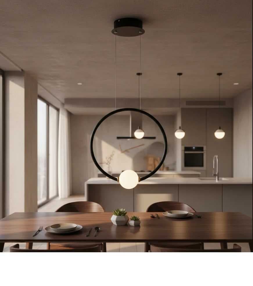 LPL-002P - PENDNETE Ø43cm  PRETO LED 30W 4000k - NITROLUX