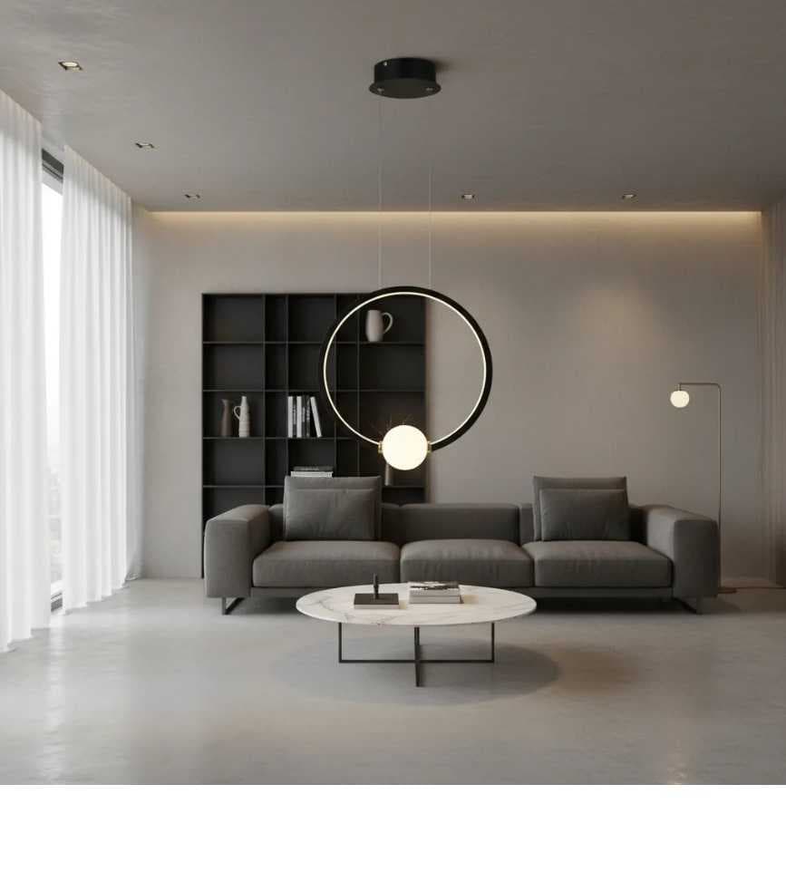 LPL-002P - PENDNETE Ø43cm  PRETO LED 30W 4000k - NITROLUX