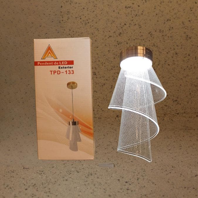 Pendente Espiral Led Acrílico Dourado Tpd-133