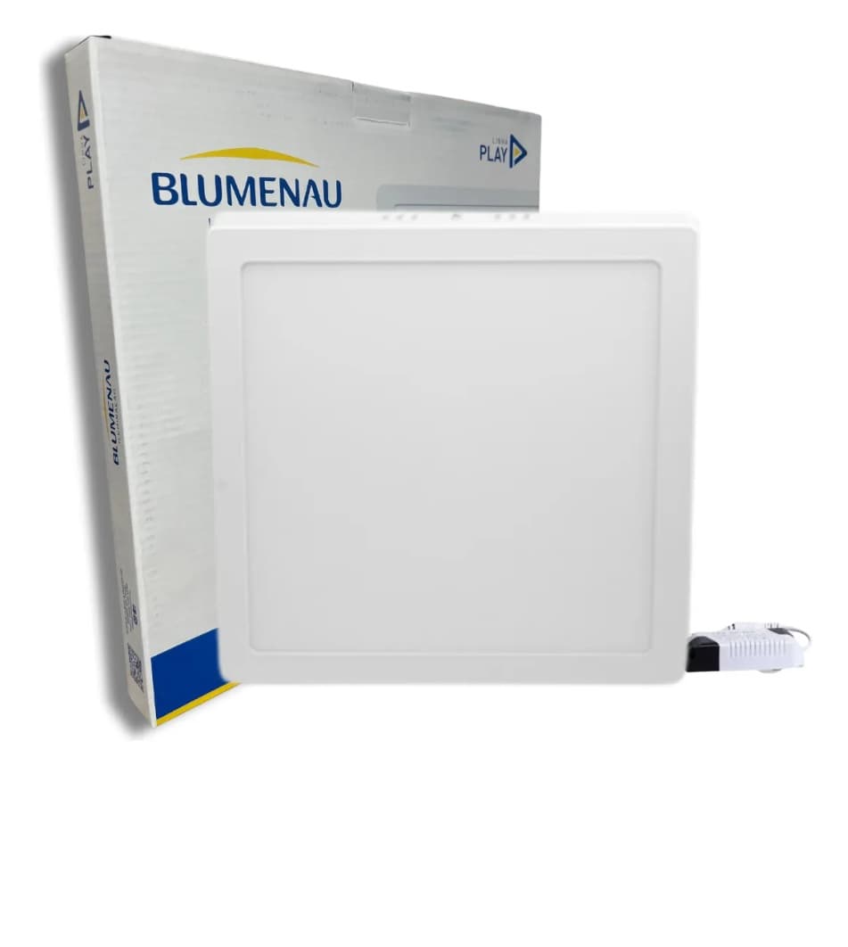 Plafon Painel Led Sobrepor Quadrado 18W 3000k - Blumenau