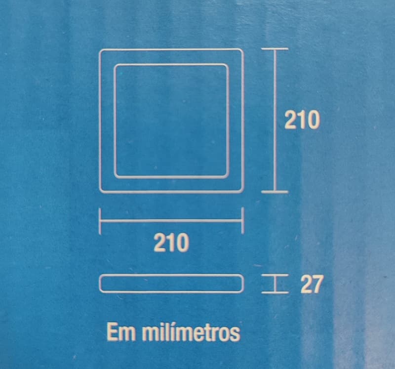 Plafon Painel Led Sobrepor Quadrado 18W 3000k - Blumenau