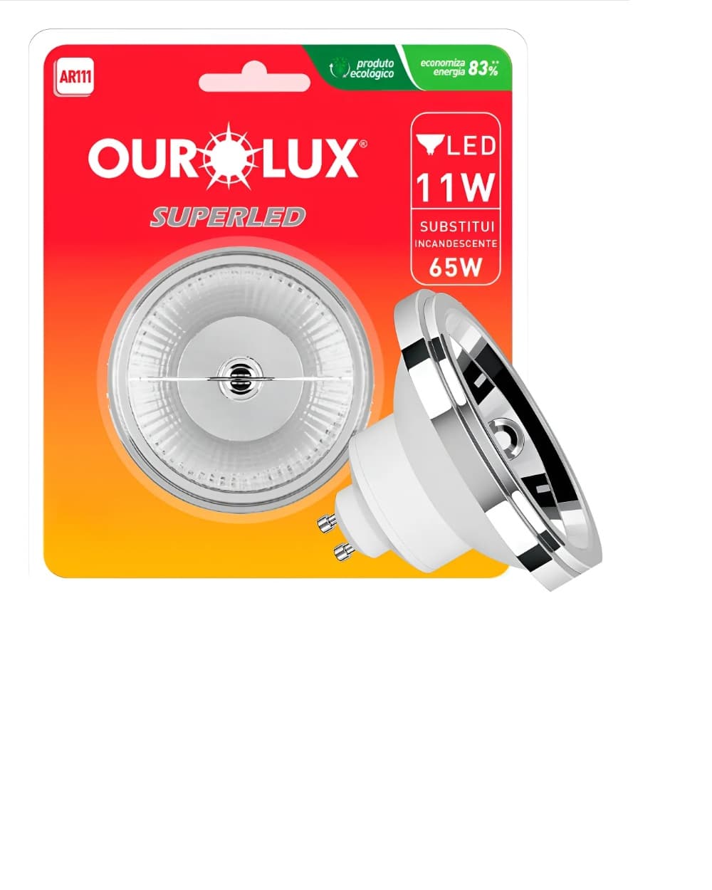 Lâmpada LED AR111 11W GU10 Bivolt 6500K Branco Frio –Ourolux