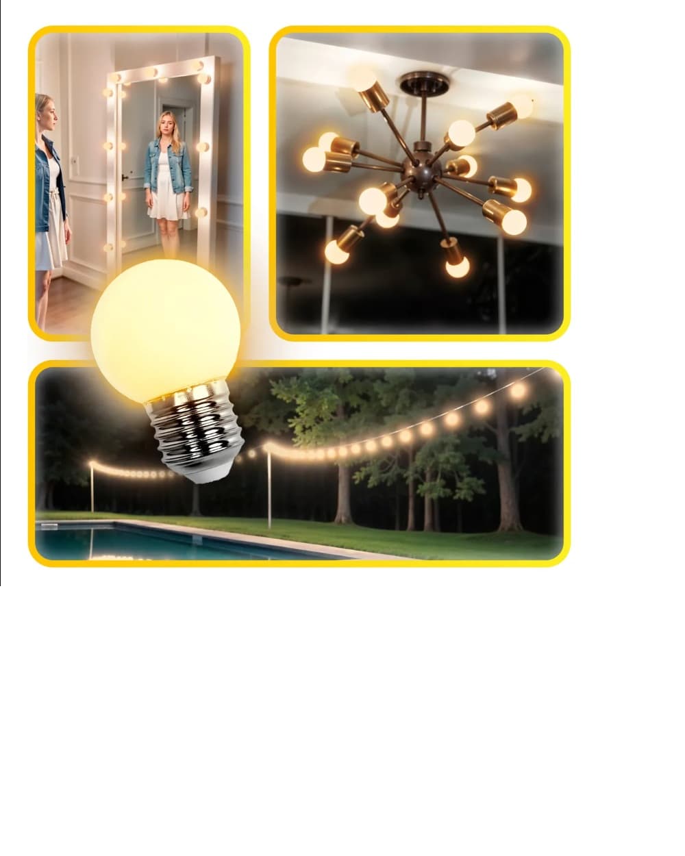 Kit 10 Lâmpada Led Bolinha G45 4w E27 3000k Branco Quente