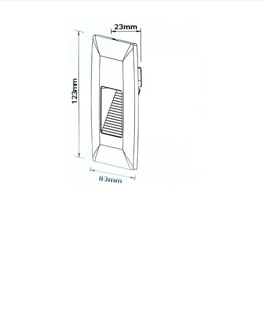 Balizador LED 2W 4x2 Preto 3000K Embutir