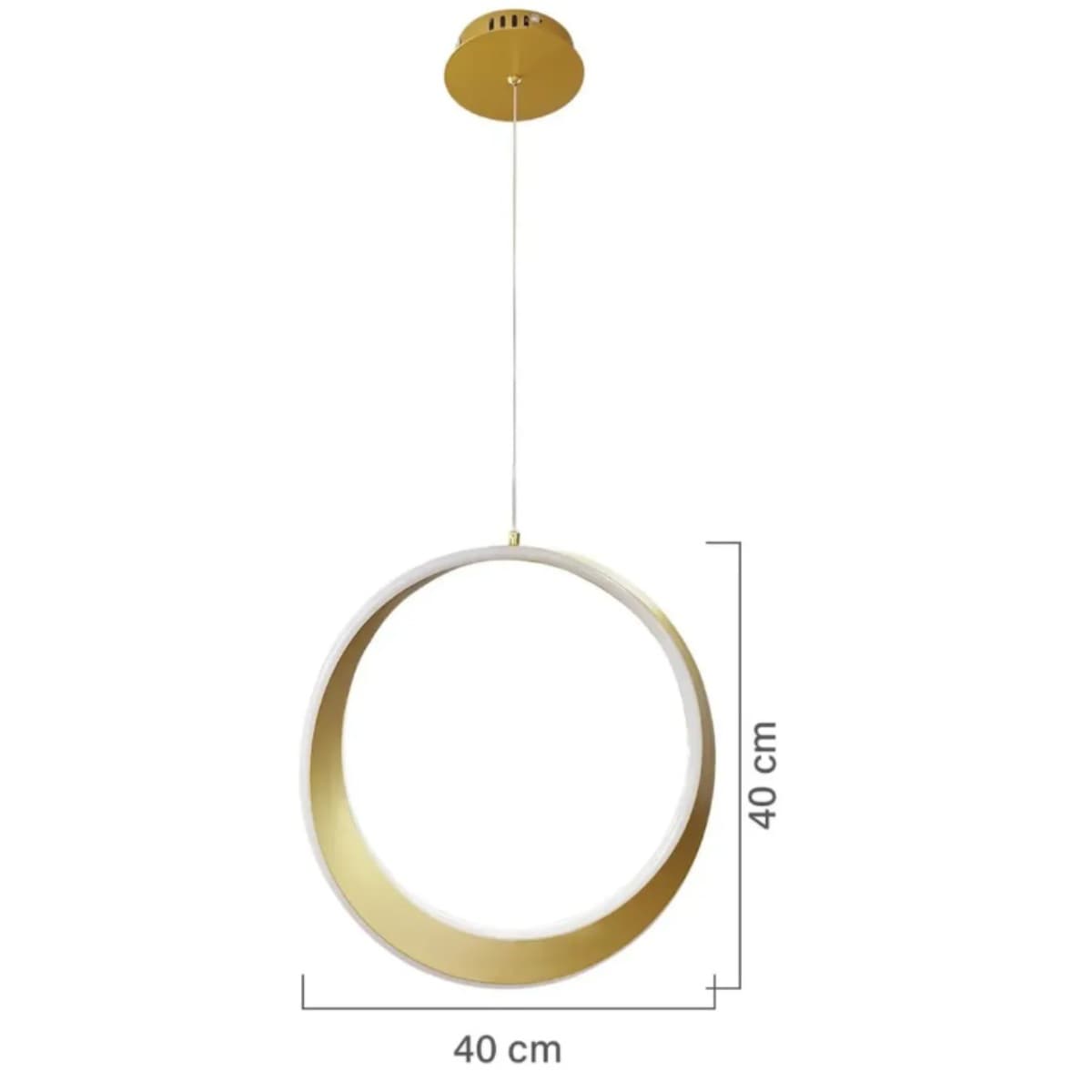 Pendente Celestial LED 46W 3000K Dourado 40cm