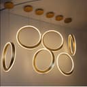 Pendente Celestial LED 46W 3000K Dourado 40cm
