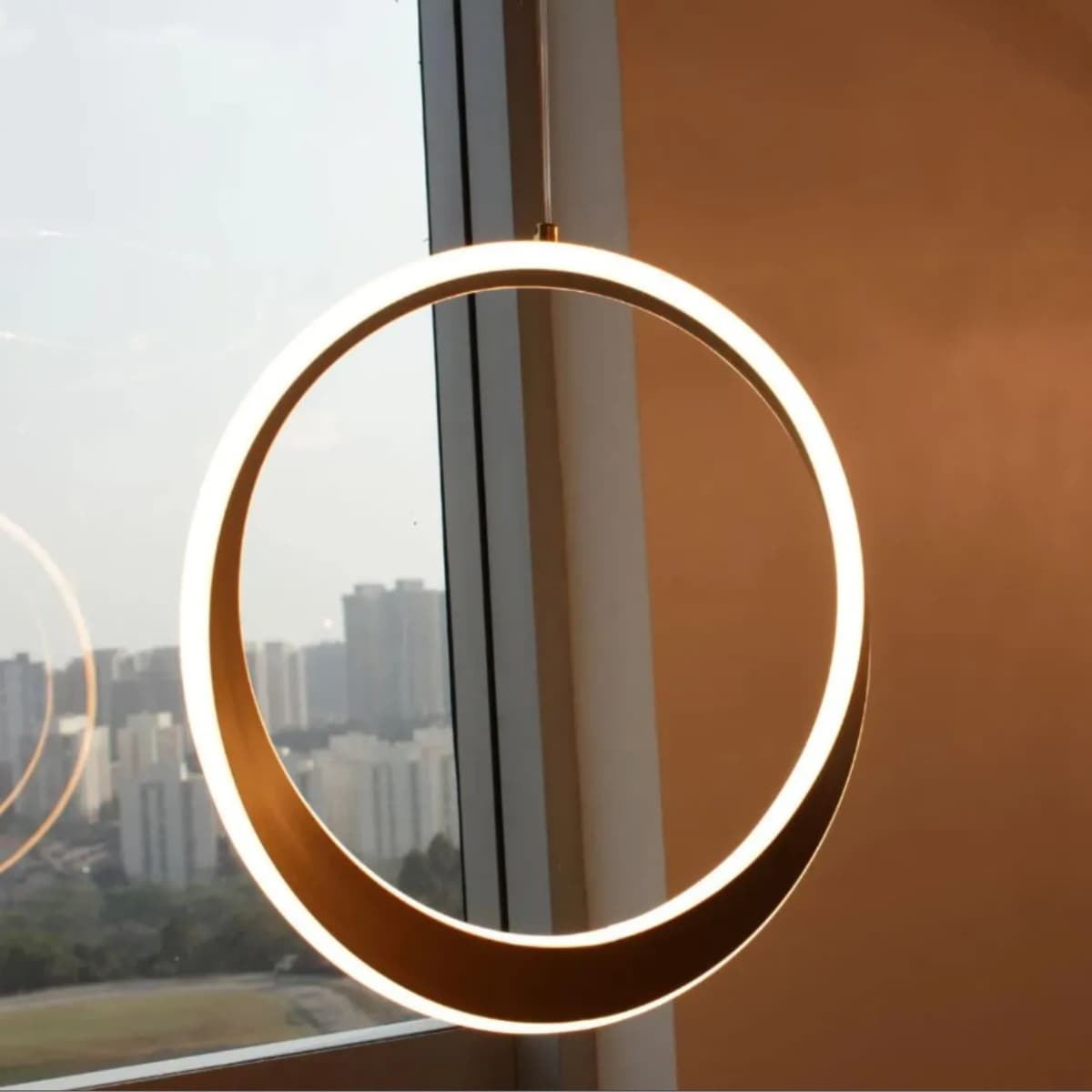 Pendente Celestial LED 46W 3000K Dourado 40cm