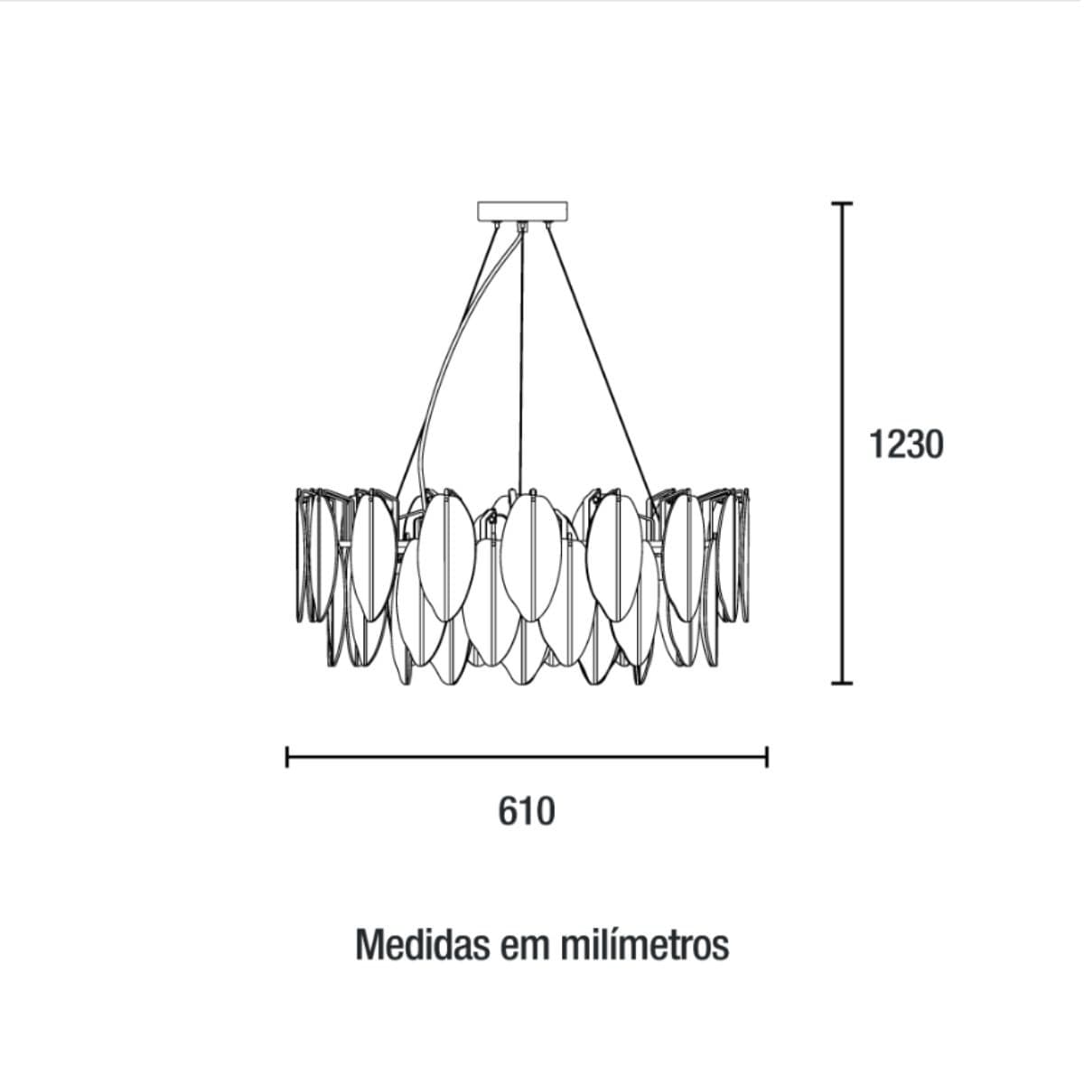 Lustre Pendente Blumenau Naiá E14 Bivolt Dourado