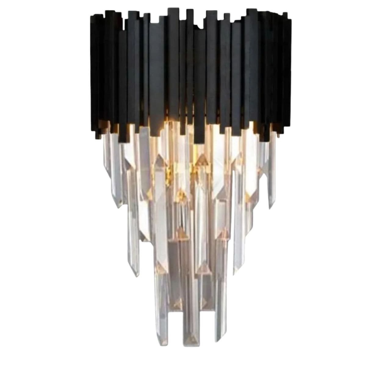 Arandela Midas Cristal 24 Preto 2x E14 80w Bivolt Blumenau