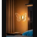 Arandela Borboleta LED 3000K Dourada Parede Decorativa