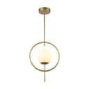 Pendente Nitrolux Nt-102d Metal/vidro E27 40w Bivolt Dourado