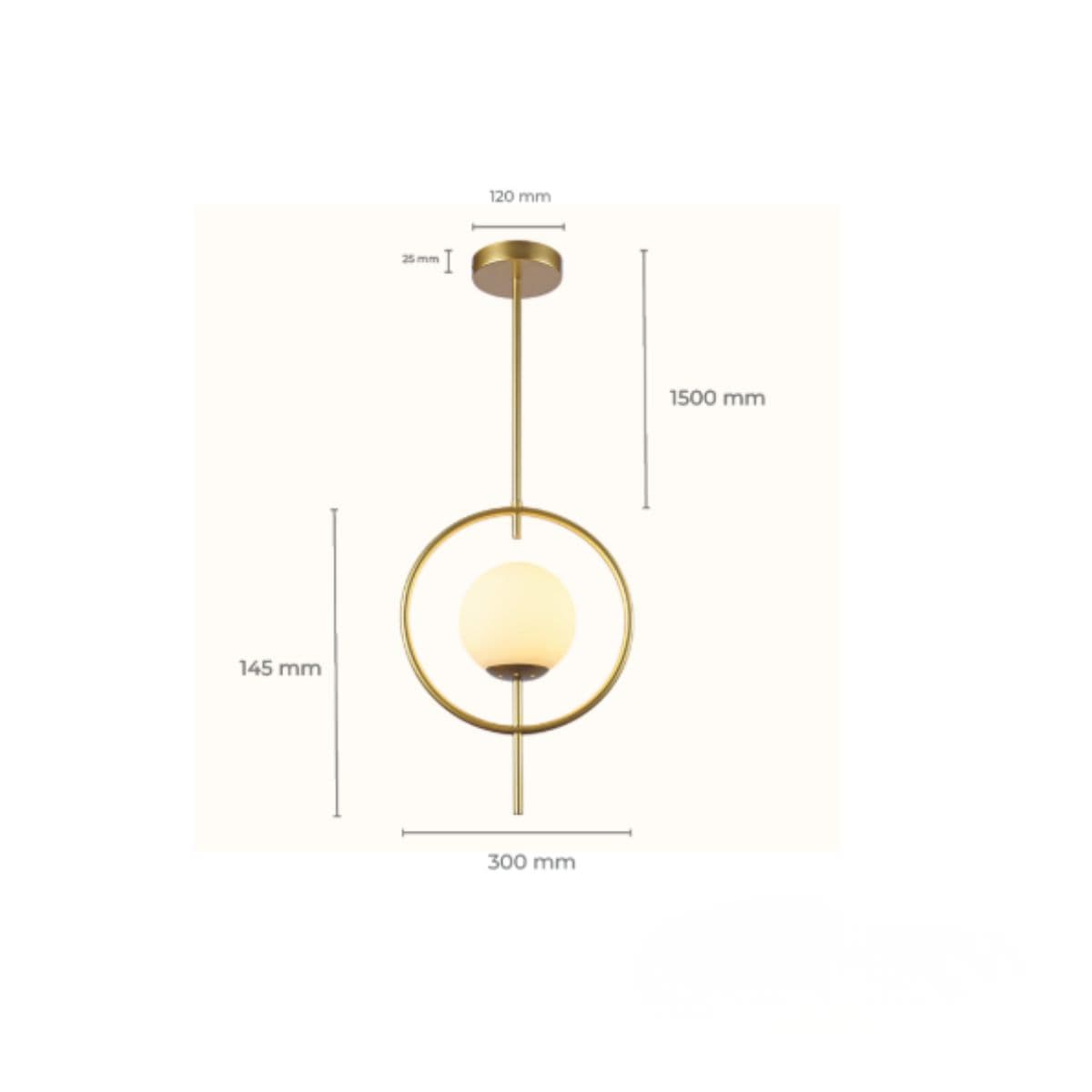 Pendente Nitrolux Nt-102d Metal/vidro E27 40w Bivolt Dourado