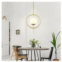 Pendente Nitrolux Nt-102d Metal/vidro E27 40w Bivolt Dourado