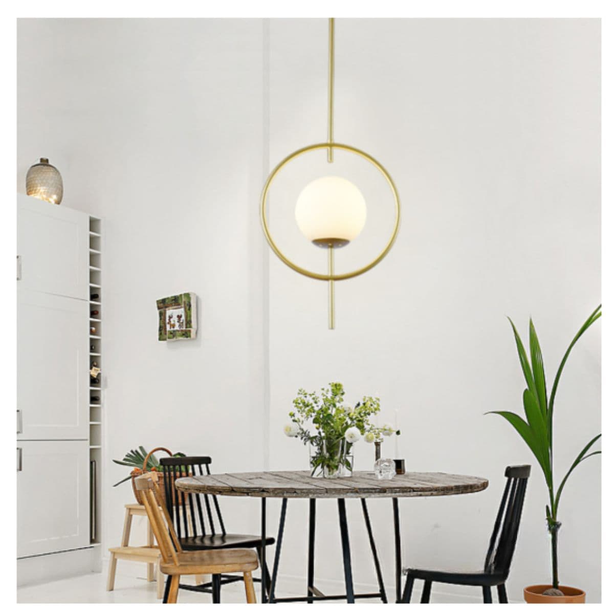 Pendente Nitrolux Nt-102d Metal/vidro E27 40w Bivolt Dourado