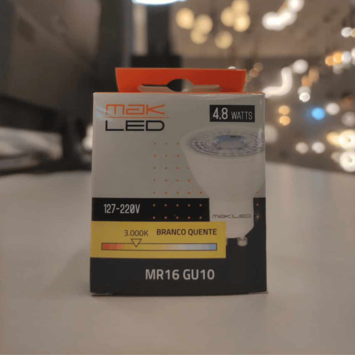 Lampada Dicóica LED MR16 4,8W 3000K - Mak LED