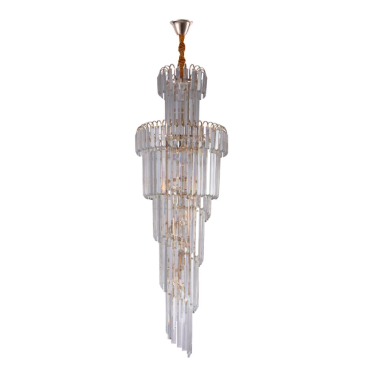 Lustre Pendente Cristal K9 Dourado Nitrolux LTR-006 Bivolt