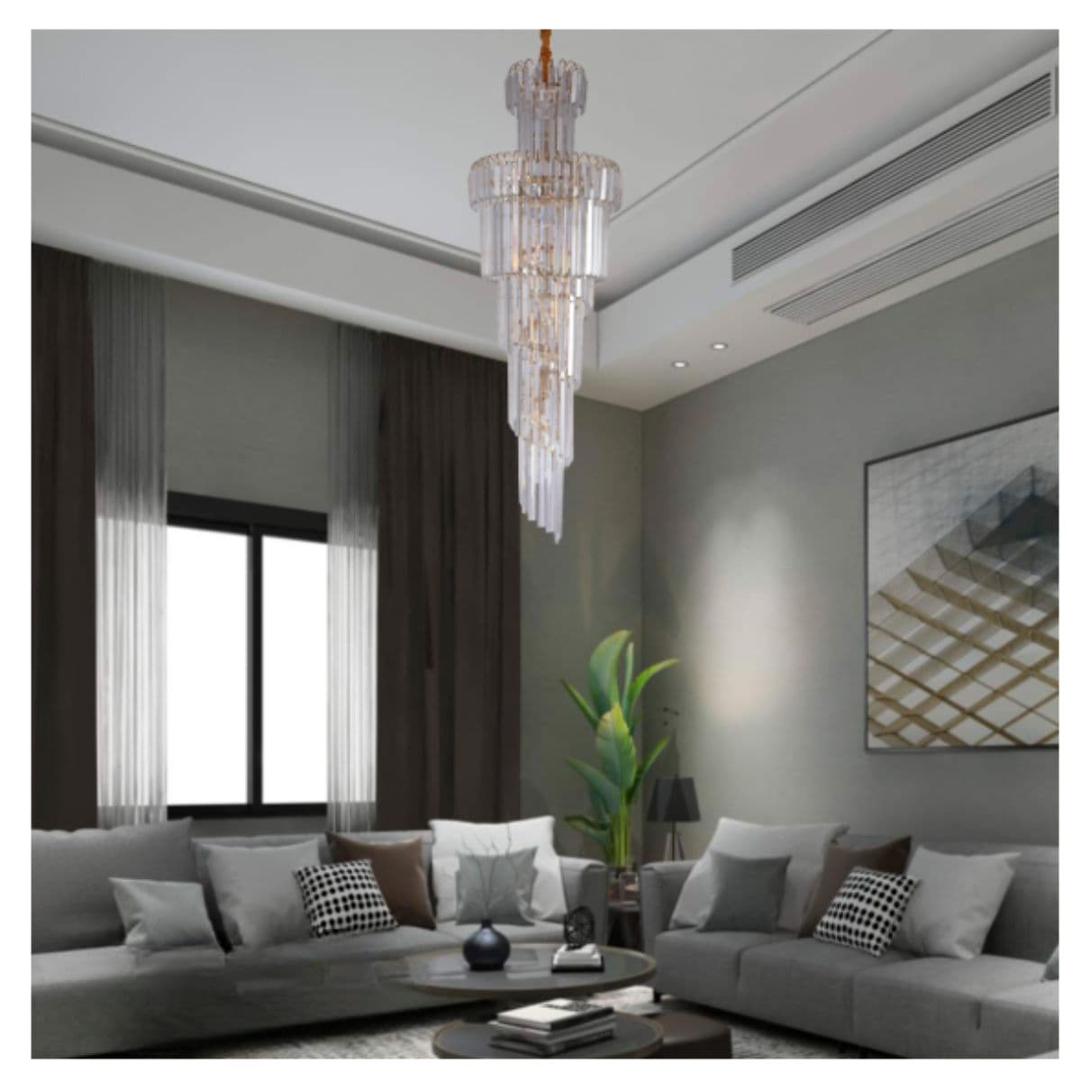 Lustre Pendente Cristal K9 Dourado Nitrolux LTR-006 Bivolt