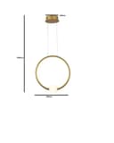 LPL-001D - PENDENTE Ø33CM DOURADO Led 20w 4000k - NITROLUX