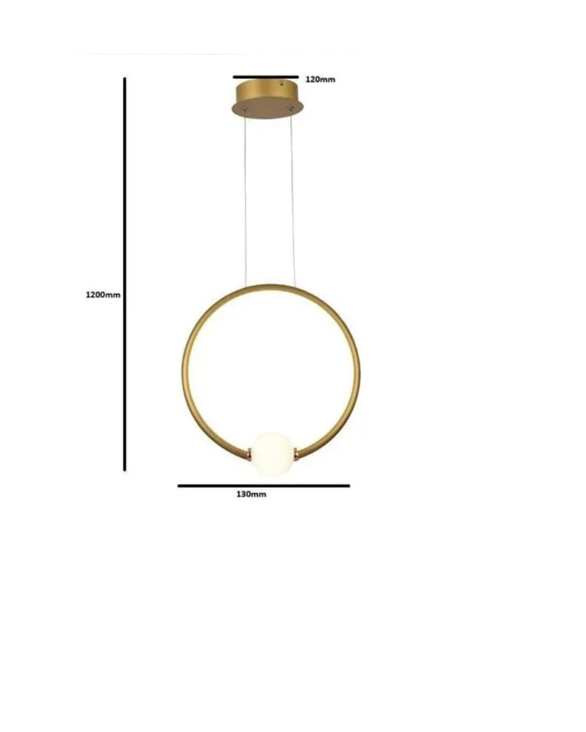 LPL-001D - PENDENTE Ø33CM DOURADO Led 20w 4000k - NITROLUX