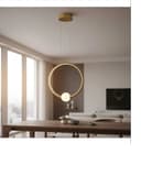 LPL-001D - PENDENTE Ø33CM DOURADO Led 20w 4000k - NITROLUX