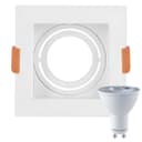 Kit Spot 5 De Emb Rec Nordecor Branco + Lâmpadas MR16 GU10