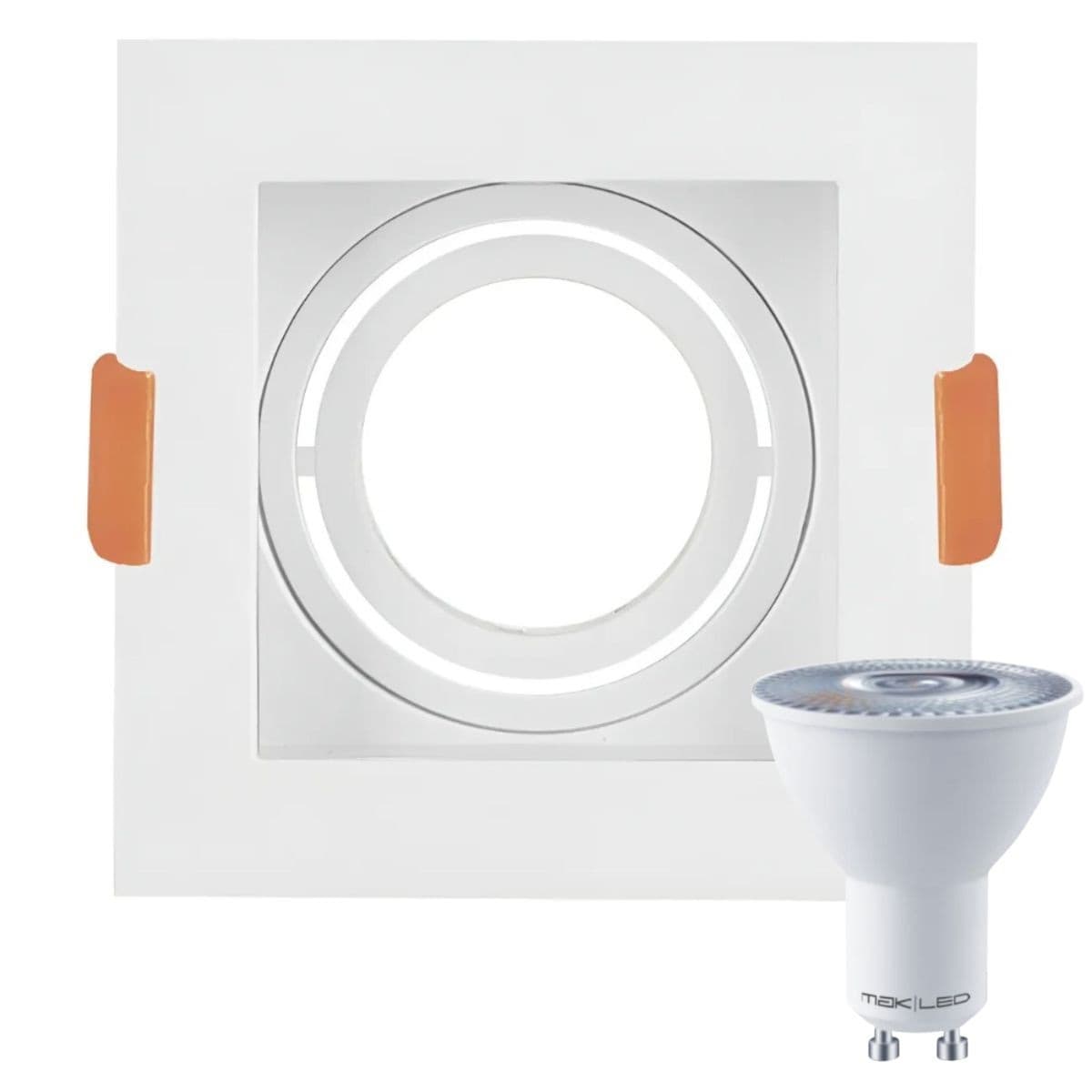 Kit Spot 5 De Emb Rec Nordecor Branco + Lâmpadas MR16 GU10