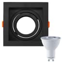 Kit 5 Spots de Embutir Nordecor GU10 Preto + Lâmpadas MR16