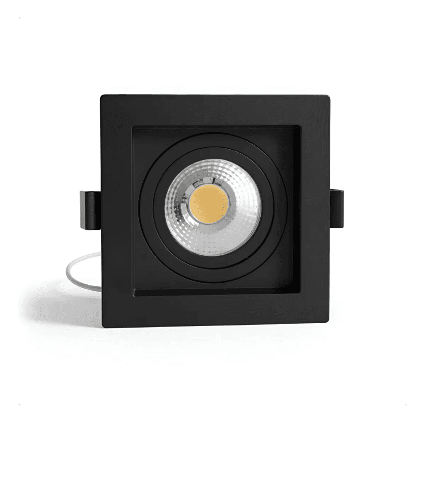 Kit 10 Spot de Embutir GU10 Mayler Preto + Lâmpadas MR16